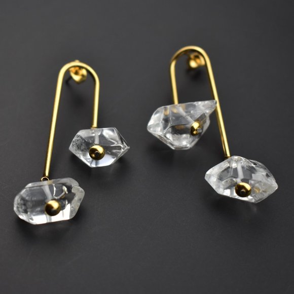 Large arch earrings, statement unusual earrings for women - Picture 1 of 5